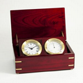 Clock & Thermometer in Rosewood Box